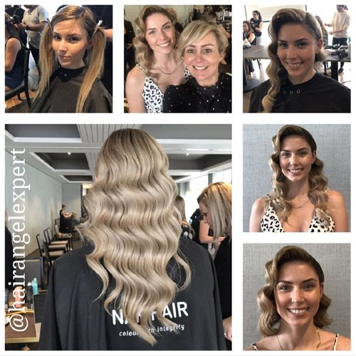 Photo of client before after results by Sydney hairdresser Deb Bradshaw; stylist business owner at Hair Angel salon in Balmain, formerly Rozelle; specialists colourists with platinum blonde balayage colouring and colour correction.